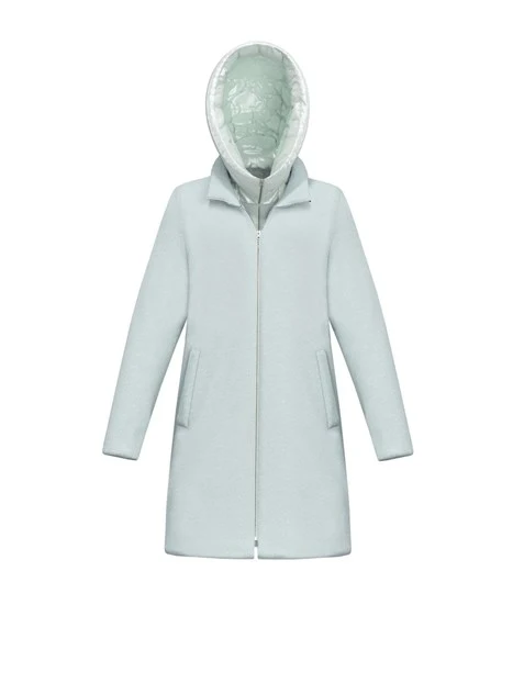 PIUMINO IN PANNO SOFT CON CAPPUCCIO DONNA AZZURRO