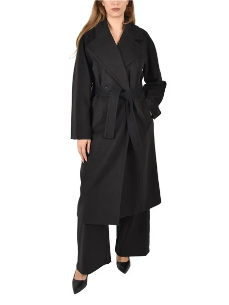 CAPPOTTO LUNGO PANNO SOFT DOPPIOPETTO DONNA NERO