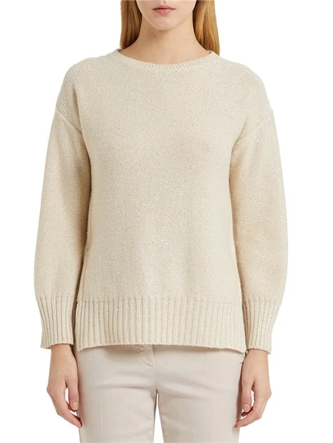 MAGLIA CON PAILLETTES ENNIO DONNA BIANCO