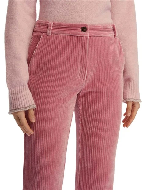 PANTALONI ZAMPA CON PIEGA STIRATA DONNA ROSA
