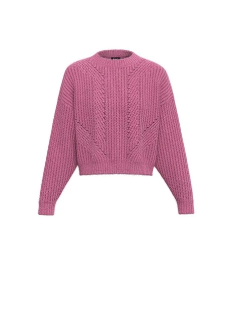 MAGLIA GIROCOLLO FILATO MISTO ALPACA DONNA ROSA
