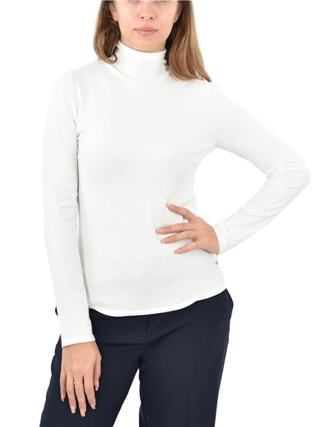 MAGLIA DOLCEVITA FILATO IN VISCOSA DONNA BIANCO