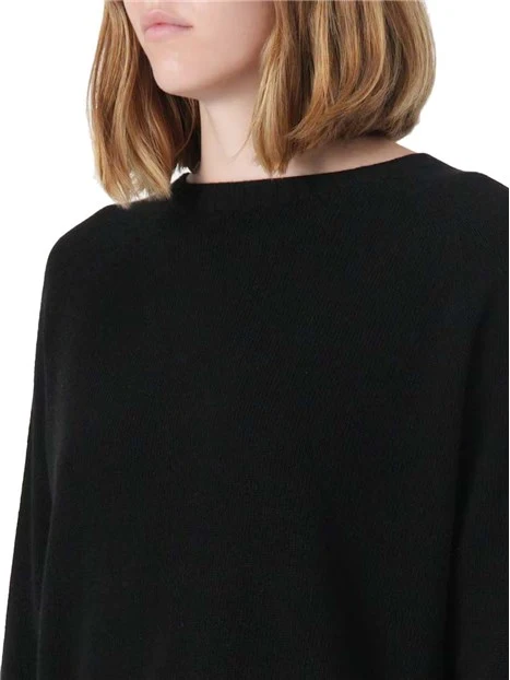 MAGLIA OVERSIZE IN MISTO CASHMERE SPIDER DONNA NERO