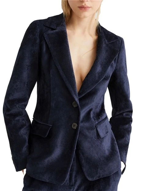 GIACCA BLAZER IN VELLUTO A COSTE IDALIO DONNA BLU