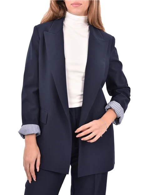GIACCA BLAZER  IN MISTO LANA NOVA DONNA BLU