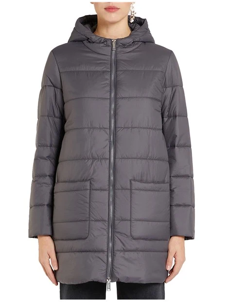 CAPPOTTO CORTO REVERSIBILE CON IMBOTTITURA REMOVIBILE DONNA ANTRACITE