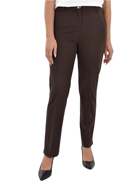 PANTALONE CHINO IN JERSEY ALETTA DONNA MARRONE