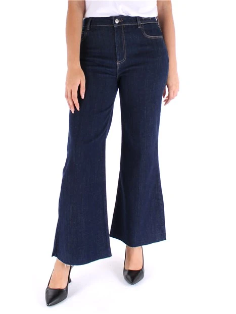JEANS A ZAMPA TAGLIO VIVO  DONNA BLU