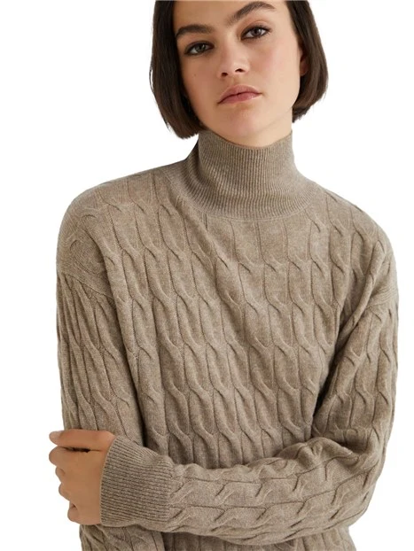 MAGLIA DOLCEVITA  IN MISTO CASHMERE AEREO DONNA MARRONE
