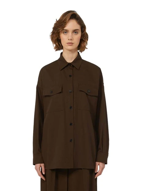 CAMICIA  IN LANA MORBIDA DONNA MARRONE