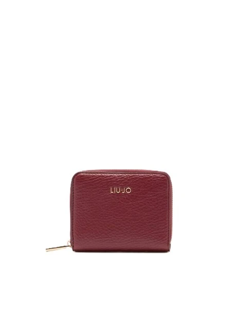 PORTAFOGLIO  CON ZIP STAMPA EFFETTO BOTTALATO DONNA BORDEAUX