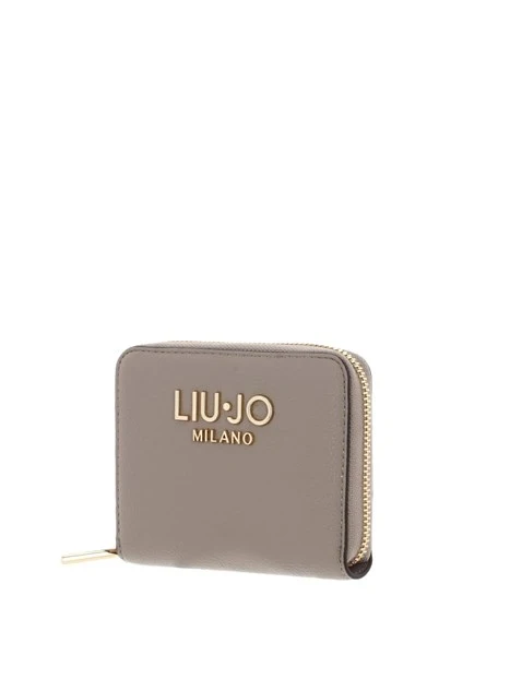 PORTAFOGLIO COMPATTO ZIP AROUND CON STAMPA EFFETTO RILIEVO DONNA TORTORA