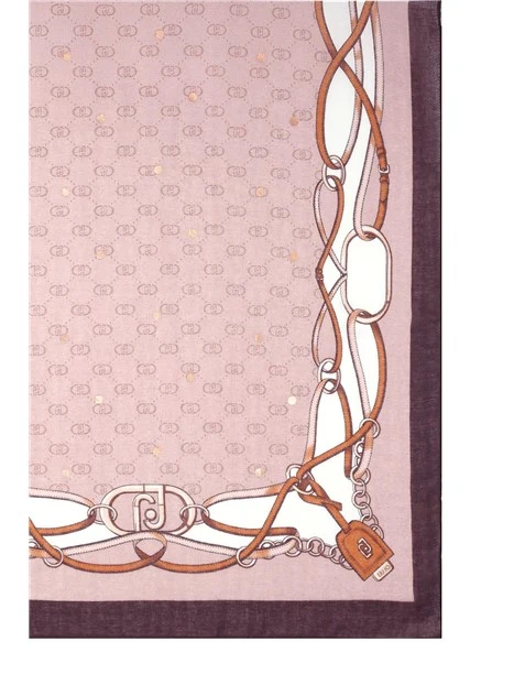 STOLA CON MOTIVO GRAFICO DONNA BEIGE