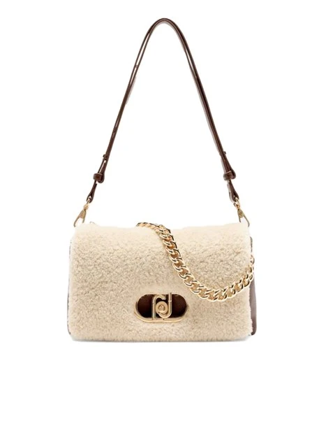 BORSA A SPALLA CON INSERTI EFFETTO BOTTALATO DONNA MARRONE