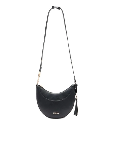BORSA A SPALLA HOBO EFFETTO BOTTALATO DONNA NERO