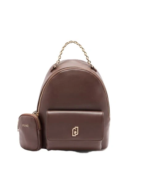 ZAINO CON TASCA FRONTALE E POCHETTE REMOVIBILE DONNA MARRONE