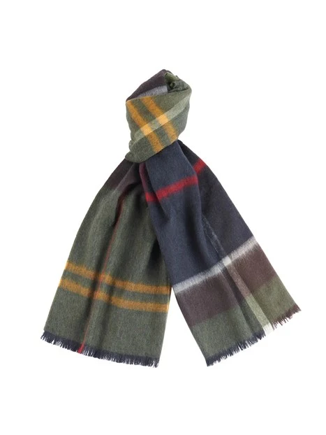 SCIARPA IN LANA CON MOTIVO TARTAN DONNA  VERDE