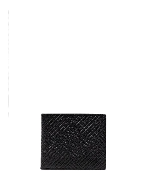 PORTAFOGLIO COMPATTO IN PELLE UOMO NERO