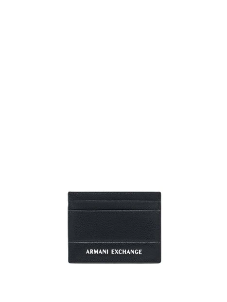 PORTATESSERE IN PELLE RIGENERATA CON LOGO IN RILIEVO UOMO NERO