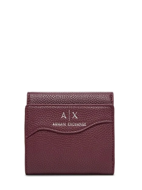 PORTAFOGLIO COMPATTO CON CHIUSURA A BOTTONE DONNA BORDEAUX