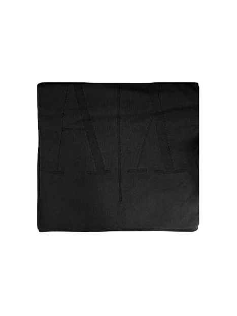 SCIARPA CON MOTIVO AX TONO SU TONO DONNA NERO