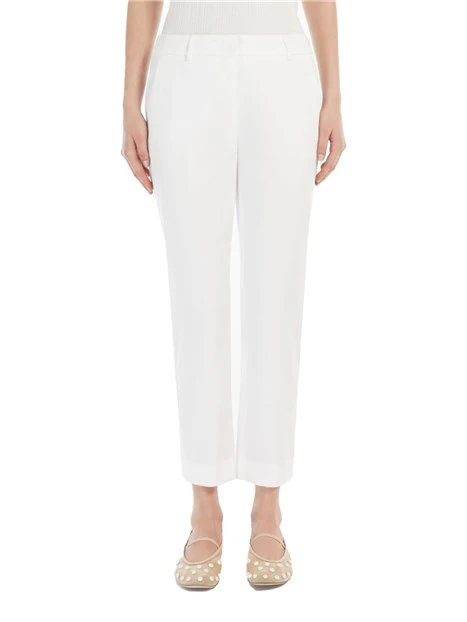 PANTALONI CROPPED A SIGARETTA DONNA BIANCO