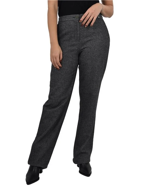 PANTALONI CHINO CON TASCHE LATERALI E POSTERIORI A FILETTO DONNA GRIGIO