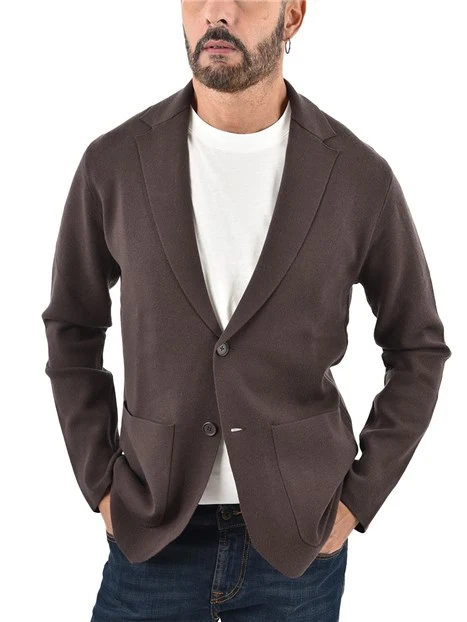 GIACCA IN MAGLIA MONOPETTO UOMO MARRONE