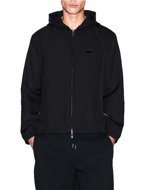 GIACCA CON CAPPUCCIO TESSUTO ANTIVENTO UOMO NERO