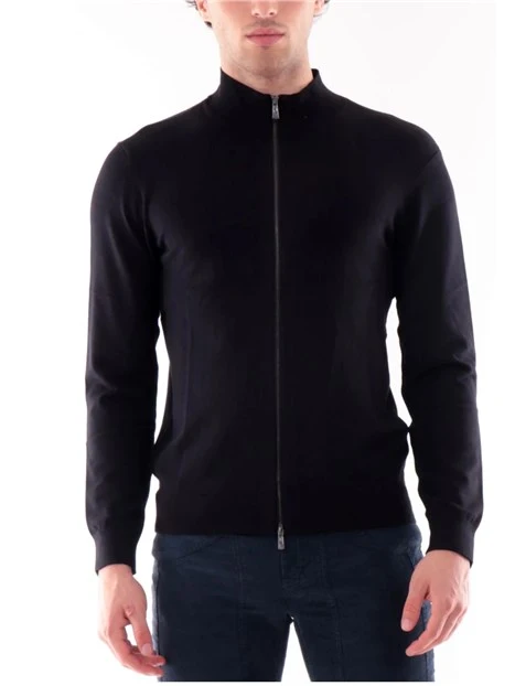 CARDIGAN CON ZIP A DOPPIO CURSORE UOMO NERO