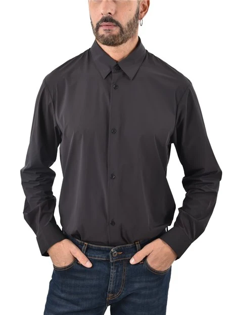 CAMICIA ELEGANTE IN TESSUTO STRETCH  UOMO NERO