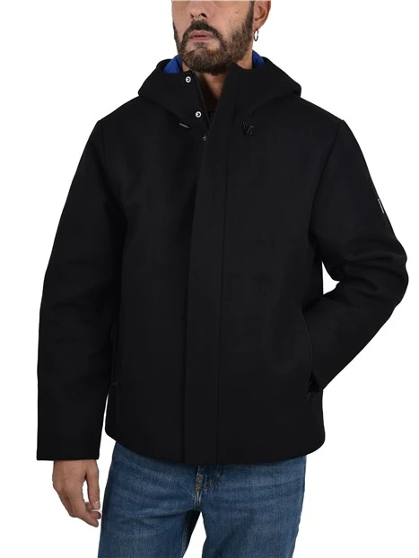 CAPPOTTO CORTO CON CERNIERE LATERALI CON ZIP UOMO NERO