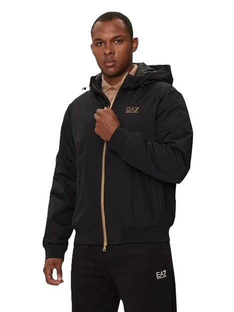 GIACCA CON ZIP E INTERNO IN PILE UOMO NERO