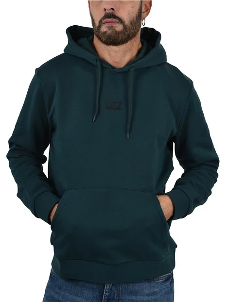 FELPA CON CAPPUCCIO UOMO VERDE SCURO