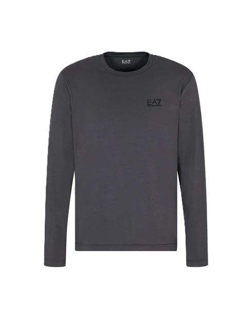 T-SHIRT MANICA LUNGA CON STAMPA LOGATA UOMO GRIGIO