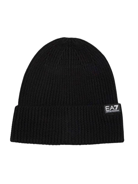 BERRETTO IN MAGLIA A COSTINE UOMO NERO