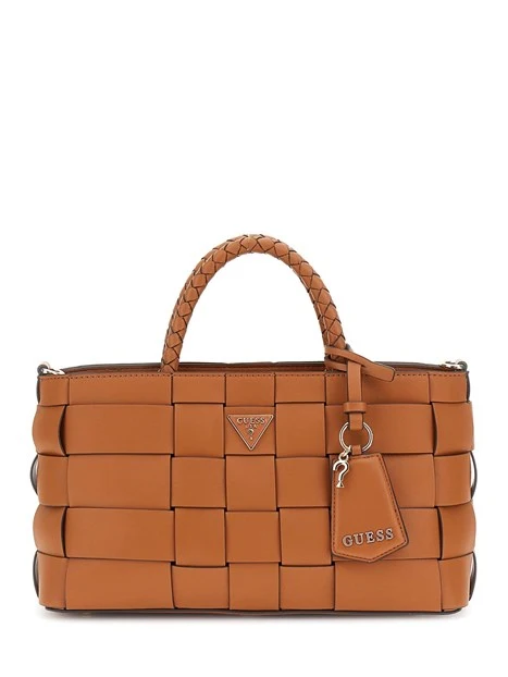 BORSA A MANO  INTRECCIATA DONNA MARRONE