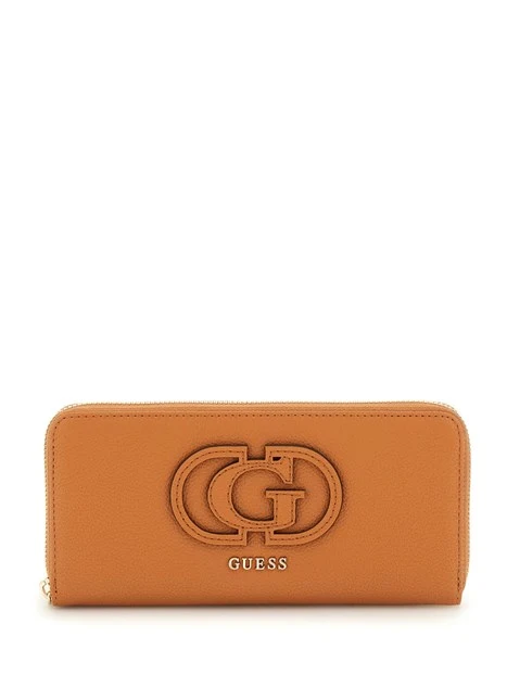 PORTAFOGLIO IN SIMILPELLE CON LOGO FRONTALE DONNA CUOIO