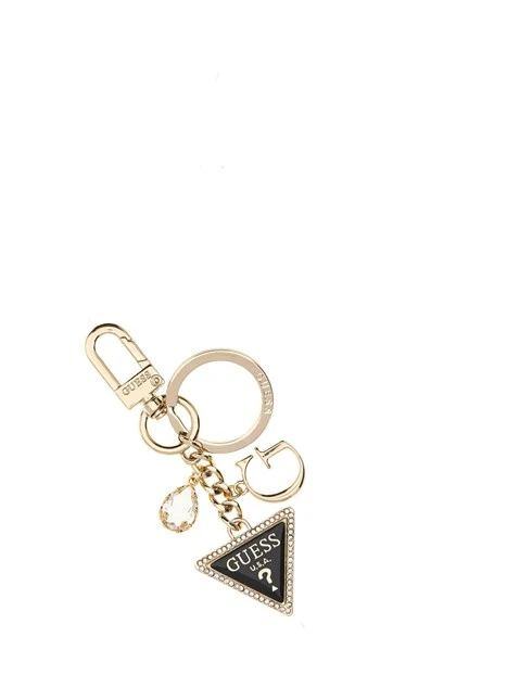 PORTACHIAVI CON CHARM E MOSCHETTONE DONNA NERO