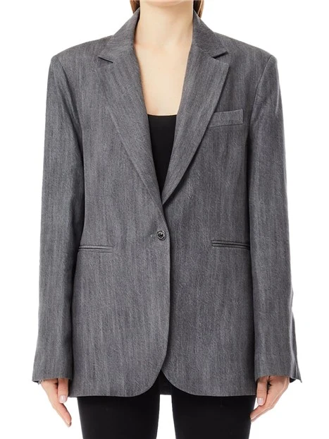 BLAZER IN DEMIN MONOPETTO DONNA GRIGIO
