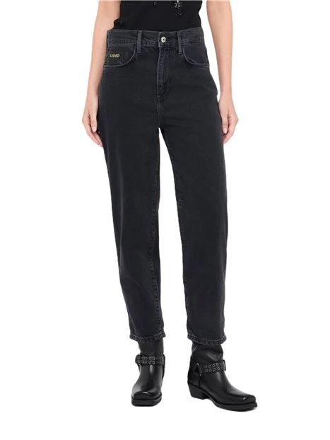 JEANS VITA BASSA REGULAR DONNA NERO