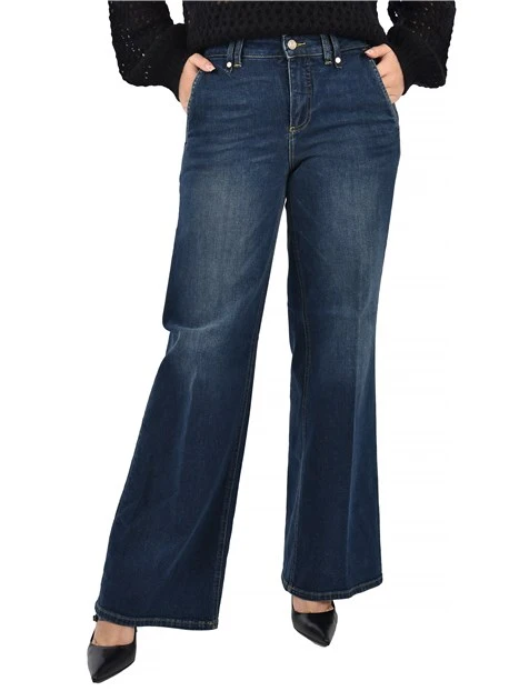 JEANS A ZAMPA VITA ALTA DONNA BLU JEANS