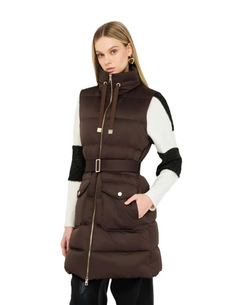 GILET PIUMINO TRAPUNTATO  DONNA MARRONE