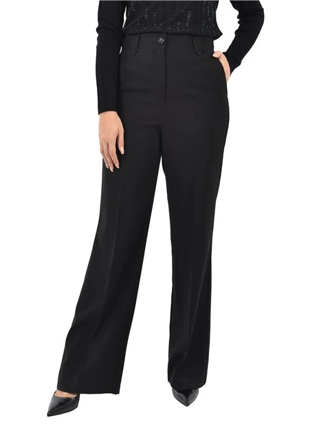 PANTALONI CHINO CON TASCHE A FILETTO SUL RETRO DONNA NERO