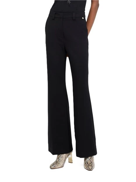 PANTALONI A ZAMPA IN JERSEY PUNTO MILANO DONNA NERO