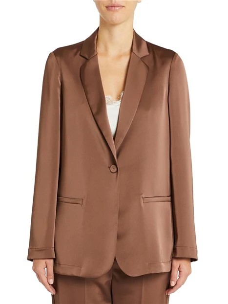 BLAZER IN RASO FLUIDO DONNA MARRONE