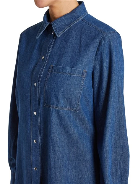 CAMICIA DEMIM COTONE DONNA BLU