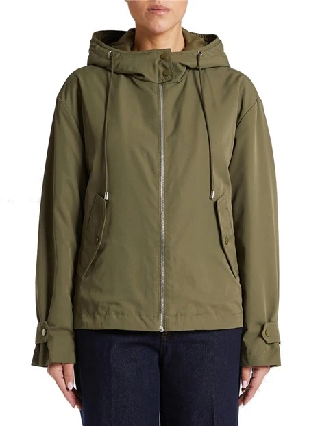CAPPOTTO CORTO CON CAPPUCCIO DONNA VERDE