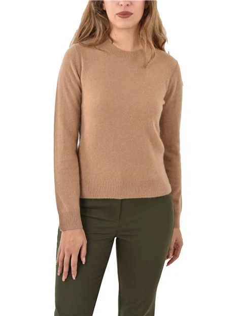 MAGLIA GIROCOLLO IN CASHMERE DONNA BEIGE