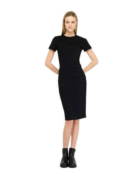 VESTITO CORTO TUBINO DONNA NERO